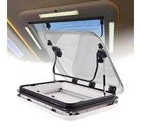 EpyGnom Lanterneau de Caravane avec Éclairage LED, Fenêtre Ventilation de Toit Camping Car avec Moustiquaires et Pare-Soleil, Angle D'ouverture : 70°, Épaisseur de Carrosserie : 25-60mm 500 * 500mm