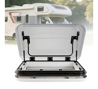 EpyGnom Lanterneau pour Camping-Car avec Éclairage LED, Fenêtre de Toit pour Van Aménagé pour Caravane, Aérateur de Toit avec Moustiquaires et Pare-Soleil Angle D'ouverture: 70° 700 * 500mm