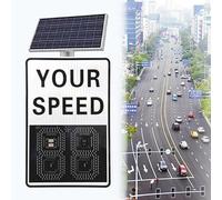 EpyGnom Panneau de Limitation de Vitesse Solaire, Radar de Vitesse à éNergie Solaire, Affichage en Temps RéEl, TéLéCommande et Accessoires Inclus, pour Routes à Vitesse LimitéE White-60x90cm