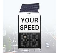 EpyGnom Panneau Radar LED avec RéTroaction, Radar de Limitation de Vitesse à éNergie Solaire, avec TéLéCommande et Affichage en Temps RéEl, pour Autoroutes à Vitesse LimitéE White-50x70cm