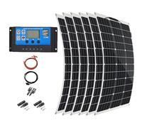 EpyGnom Panneau Solaire Souple 300W 12V Monocristallin Panneaux Solaires Plug and Play Ultra Fine avec Contrôleur Charge 40A pour Camping-Car Balcon Toit Bateau Caravane Van 6x300W