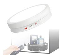 EpyGnom Plateau Tournant Motorisé avec Éclairage LED Intégré et Télécommande. Parfait pour Photographier et Filmer Bijoux Montres et Objets de Collection sous Un Jour Nouveau White-32cm