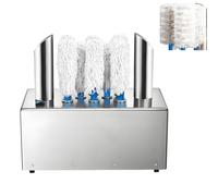EpyGnom Polisseuse a Verres a Vin Professionnelle avec 5/8 Brosses en Microfibre, 300 a 600 Verres/Heure, Séchage a Air Chaud (58 °C) et Têtes Certifiées, pour Halls, Salons, Bars, Cuisines 8heads