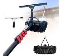 EpyGnom Tige De Nettoyage Panneau Solaire Photovoltaïque Kit Raclette Nettoyage Vitre Perche Telescopique Nettoyage avec Balai Brosse 29cm et Tuyau 20m Outil de Nettoyage Alimentée 6m/20FT