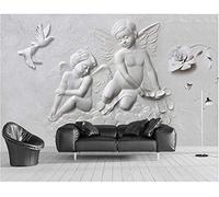 EPZEY Papier Peint Photo Petit Ange En Relief Papier Peint Photo Photo Peintures Murales Papier Peint Papier Peint 3D Papier Peint Pâte Salon Le Mur Pour Chambre Murale Frontière - 200x150 cm