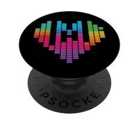 EQ égaliseur Coeur mélomane DJ PopSockets PopGrip Adhésif