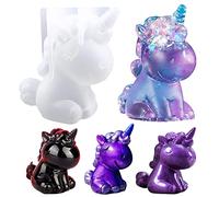 EQCSYDM Moule Silicone Resine Epoxy,Moules en Résine de Silicone en Forme 3D,Moule Silicone,Moule Résine Animaux 3D,3D a Decorer,pour Projets de Bricolage,Ornements