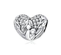 EQEQE Pendentif en argent sterling, perles de bracelet, bracelet for femme DIY Perles en argent sterling 925 for bracelet mère et fils amour en forme de cœur