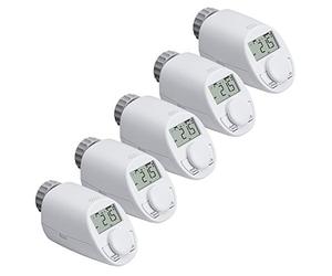 Eqiva Lot de 5 thermostats de radiateur électronique avec fonction Boost et boîte compacte silencieuse