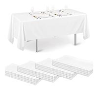 eqivei 20 Packs Nappes Blanches Jetable, Nappe Blanche Rectangulaire Imperméable, Nappes Intissées, Nappes Jetables, Nappe de Table pour fête d'anniversaire, Banquet, Pique-Nique, 140 x 200cm