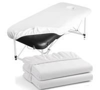 Eqivei Lot de 2 Housse Table Massage Lavables, Drap Housse Table de Massage Avec trou, Respirantes Housses de Protection pour lit de Massage, 70 x 190 x 12 cm