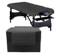 Eqivei Lot de 50 Drap Jetable Table Massage, Drap de Massage Jetable Noir, Draps Jetables Pour Massage Spa Beauté, Drap Non Tissé, Drap de Lit Jetable Anti Salissure, 80 x 180 cm