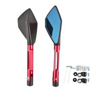 EQJSHL Rétroviseurs Latéraux Moto en Aluminium CNC 8 Mm Et 10 pour XVS950, XV1900, XVS1300, XT 660, WR250, WR125 125 Rétroviseur Conduite(Rouge)