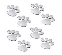 EQLEF® 4 Paires Chien d'ours Paw Animal Empreinte 3D de Voiture Autocollants pour Voiture Décoration Silver Couleur