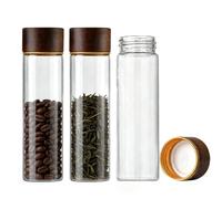 EQLEF Boîte à Thé et Café Odeur 3 pièces, 50 ml Petits Pots de Conservation en Verre avec Couvercle pour Grain de Café et Thé en Vrac