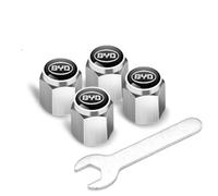 EQLIFD 4PCS Voiture Alliage Valve Capuchon, pour BYD Seal u BYD Sea Lion 6 BYD M6 Bouchons Résistant à la Corrosion Anti-poussière Anti-Fuite Car Accessoires,A