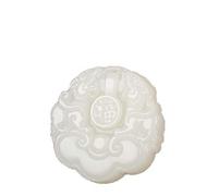 EQQHJL Pendentif de Sculpture en Jade, Pendentif en Jade jadéite, Pendentif Pixiu Double Face en Jade Blanc Hotan Naturel Ruyi, sûr et Riche, Porte-Bonheur for Hommes Femmes, à la Mode