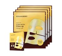 EQQUALBERRY Masque éclat au collagène - Niacinamide et collagène à faible poids moléculaire pour un teint éclatant et radieux | Masque coréen au collagène pour une peau de verre, 4 feuilles, 30g.