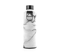 EQUA Bouteille d'eau en verre avec manchon en simili cuir - 750 ml - Anti-fuite et sans BPA - 100% verre borosilicate, stone EQUA052