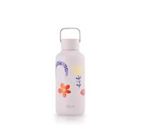 EQUA Bouteille intemporelle en acier inoxydable - Ultra légère et sans BPA - 100 % étanche - 600 ml - Design intemporel - Fond en silicone (Flwr Pwr, petit)