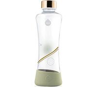 EQUA Gourde en verre doré métallisé 550 ml en verre borosilicate 0,55 l avec fond en silicone Design Bouteille de sport