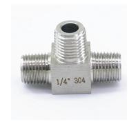 Equal 1/4" BSPT male Threaded Tee 3 Way 304 Stainless Steel Pipe Fitting Connector Adapter Max Pressure 2.5 Mpa