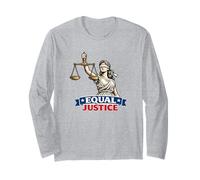 Equal Justice Lady Justice Balance avec Yeux bandés Patriotique Manche Longue