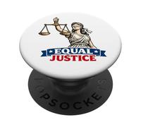 Equal Justice Lady Justice Balance avec Yeux bandés Patriotique PopSockets PopGrip Adhésif