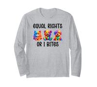 Equal Rights or I Bites Ally Cat Pride Gay Bear Mom LGBT Dog Manche Longue