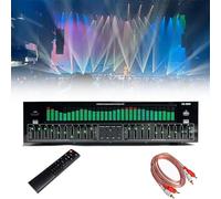 Equaliseur Graphique 31 Bandes, Égaliseur Audio Numérique avec Réduction de Bruit et 12 Modes Rythmiques, Double Réglage 10 Segments, Affichage Spectre LED pour Home Cinéma, Studio et DJ