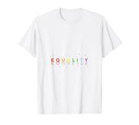 Equality Design Art de déclaration d’égalité Minimaliste T-Shirt Graphique avec Valeur, Homme, Blanc, L