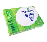 Equality Lot de 5 Ramettes 500 Feuilles Papier 80g A4 210x297 mm Certifié PEFC 50% Recy lanc