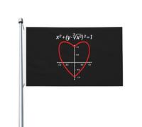 Équation Mathématique Du Cœur D'Amour Drapeau Avec Œillets Drapeaux Couleurs Vives Bannière Pour Extérieur Porche Mur 90X150Cm