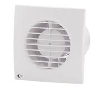 EQUATION - Ventilateur SLIM de Salle de Bain - Extraction Mural - Interrupteur - Clapet Anti-Retour - 150 x 150 mm - Ø 100 mm - 7 m² - 72 m3/h - 8 W