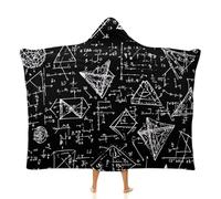 Equations Couverture à capuche en polaire douce pour adultes et enfants - Vêtement confortable pour le camping, le canapé, les soirées cinéma, multicolore, 60x80inch