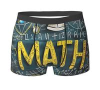 Équations Mathématiques, Formules, Nombres, Noir, Vintage Homme Boxer Shorts Stretch Caleçon avec Ceinture Élastique sous-Vêtements pour Travail Loisirs Sport S