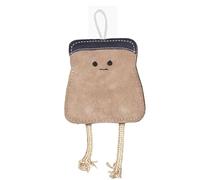 EQUEPETS Cuir Swede Peluche Toast Jouet pour Chien Adulte et Chiot Jouets Daim Chien Toy - Adorable Personnage Figure avec Beau Design Fabriqué en Cuir Véritable
