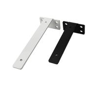 Equerre 1Set Heavy Duty Cast Iron Floating Shelf Brackets 4MM Thicked Invisible L-Shaped Brackets For Shelves Support(10in White)