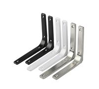 Equerre 2Pcs Metal Wall Mounted Floating Brace Shelf Triangle Bracket, 75-400MM For Living Room, Bedroom, Kitchen, Balcony Decorative(Black 125x125mm)