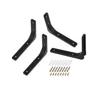 Equerre 4pcs/8pcs Shelf Brackets 200mm/150mm Black 90 Degree L-shaped Metal Rack Support Heavy Duty 6/8inch Wall Mounted Hanging Holder(Big x 4pcs)