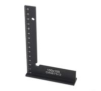 Équerre à angle droit de 90 degrés avec base large - Règle de travail du bois pour la disposition - Outil d'équerre en alliage d'aluminium - Guide de traçage des métaux - Taille 150 x 100 mm (150 x