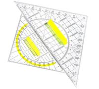 Equerre à Manche : Set De Deux Triangles Et Un Carré, Grand Triangle (22,5cm) Et Petit Triangle (15,7cm), Avec Angles Utilisable Comme Rapporteur D'angle, équerre école Pour Dessin Et Cartographie