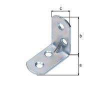 Équerre chaise nervurée bouts ronds zinguée 30x30x16