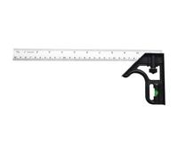 Équerre combinée - Acier inoxydable, règle 305 x 105 x 2 mm résistante à l'usure | Angle ABS précis réglable Instrument de mesure Outil multifonction pour la menuiserie, le traçage, le travail du bois