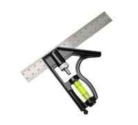 Équerre combinée de 15 cm double face métrique réglable avec mesure précise de 45/90 degrés pour électriciens, charpentiers, travail du bois, construction, bricolage et tâches de mise en page