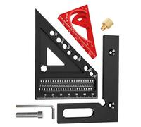 Équerre combinée en aluminium de qualité aéronautique adaptée pour le travail du bois - Angles précis et mesures de bords droits - Ensemble d'équerre à combinaison haute précision