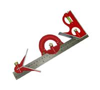 Équerre combinée Faithfull 300 mm (12 po) - Outil multifonction de mesure et de traçage avec rapporteur, centreur, niveau à bulle et règle en acier inoxydable pour le travail du bois et du métal