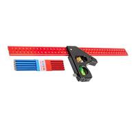 Équerre combinée professionnelle de 300/400 mm avec échelle métrique transparente et tracés pour des tâches précises de travail du bois et de la fabrication de meubles