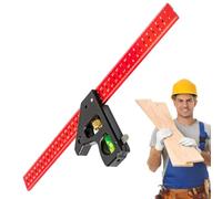 Équerre combinée - Règle d'angle de 30 cm/40 cm | Outil de niveau de marquage 45/90 degrés | d'aluminium robuste - Instrument de mesure pour le travail du bois | Règle réglable précise