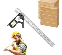 Équerre combinée - Règle pour conception de structures | Instrument de mesure réglable en acier inoxydable - Pour bricoleurs, menuisiers, électriciens et travail des métaux